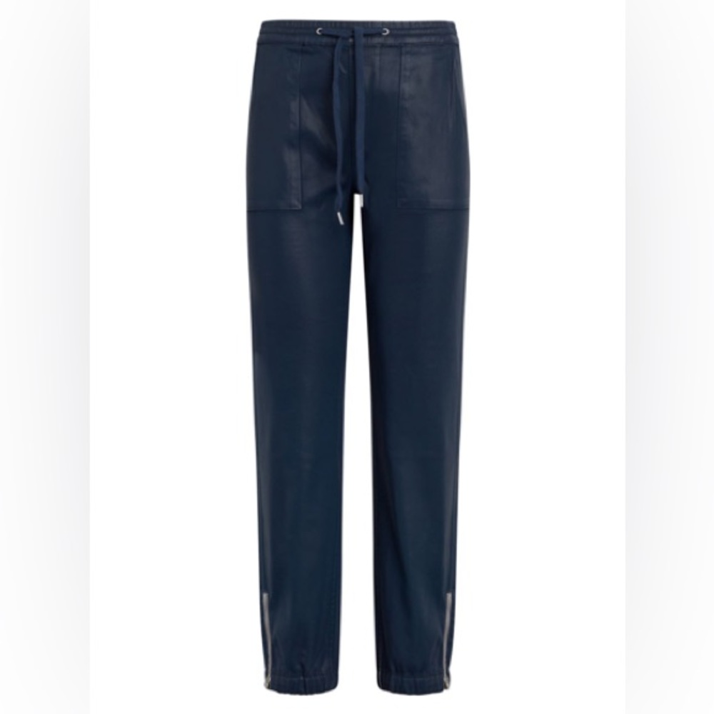 Hudson Navy Faux Leather Jogger Pants